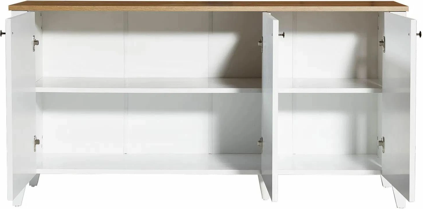 Konsol Skye Decor, Tuval 067, ngjyrë lis dhe e bardhë, 150x76x39cm