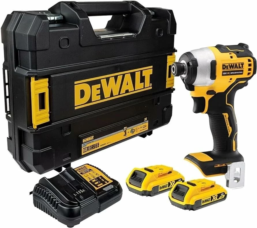 Kaçavidë me goditje Dewalt DCF809D2T 18V XR, 2x2Ah, me kuti TSTAK, e verdhë/zezë