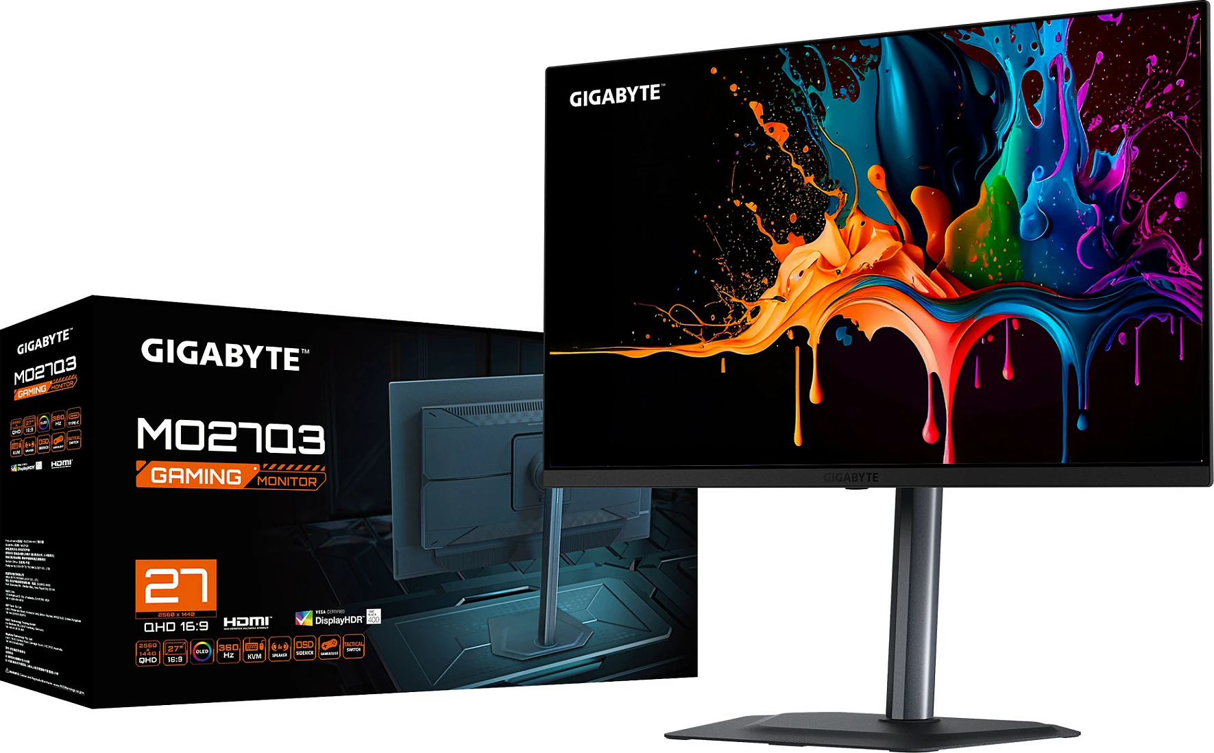 Monitor Gigabyte MO27Q3, 27" WQHD (2560x1440), QD-OLED, 360Hz, 0.03ms, HDR, USB-C, e zezë