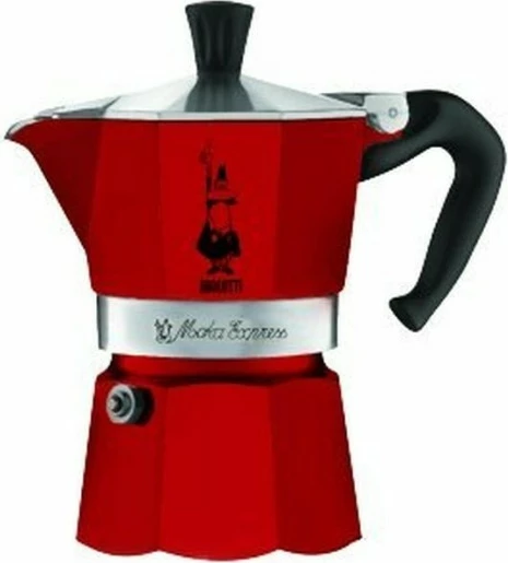 Moka pot Bialetti 4941, 1 filxhan, alumin, e kuqe