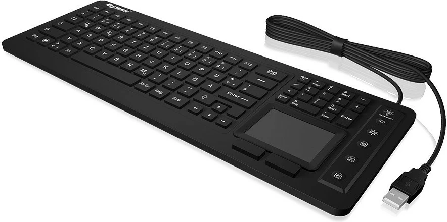 Tastierë KEYSONIC KSK-6231INEL me touchpad, USB, IP68, US layout, e zezë