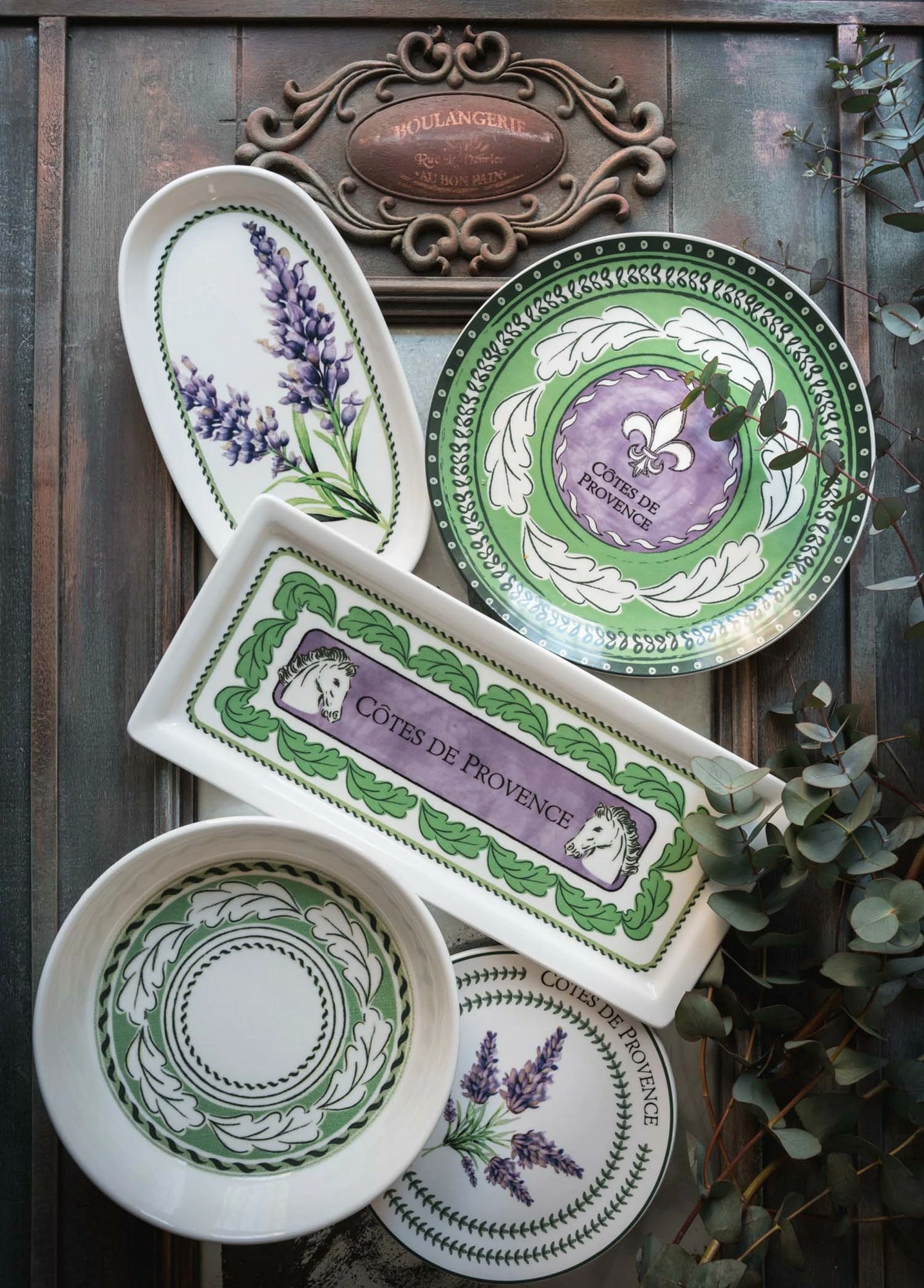 Set pjatash servirëse (2 copë), Hermia, PRC0010, ngjyrë lejla