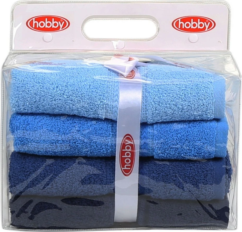 Set peshqirësh duarsh (4 copë), Mijölnir, ngjyrë ylberi - blu