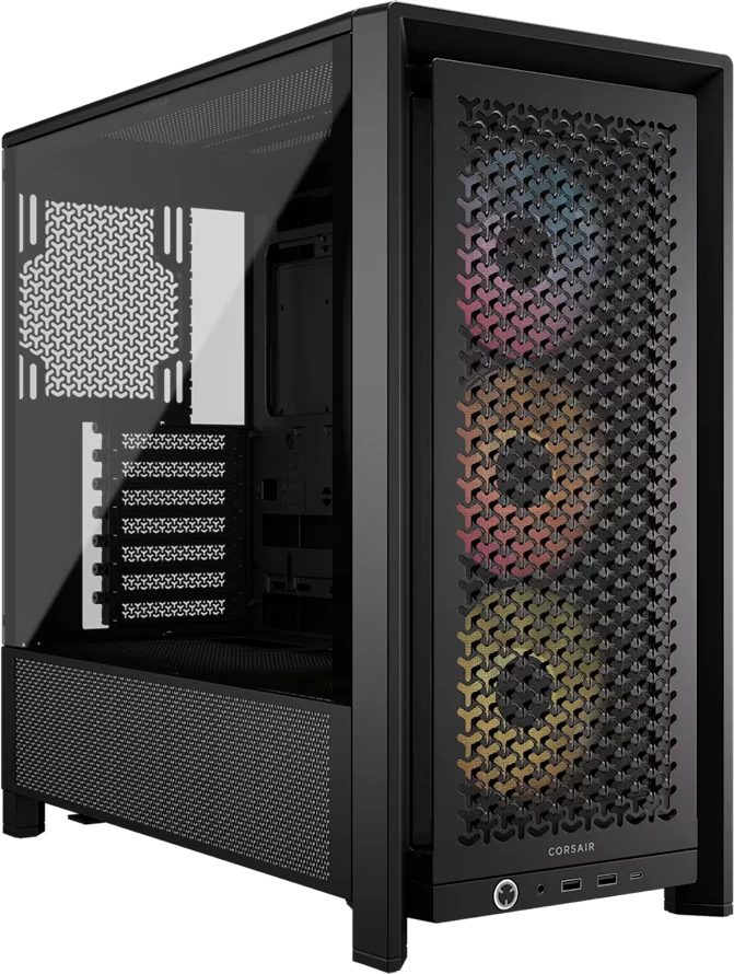 Kasë CORSAIR FRAME 4000D RS ARGB Midi Tower, xham i temperuar, e zezë