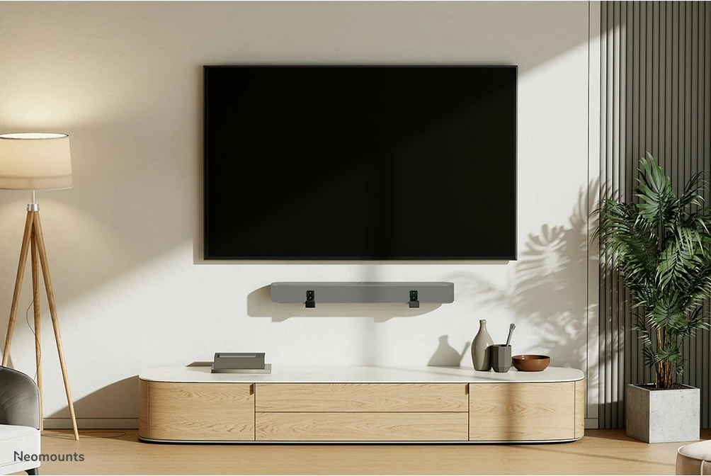 Mbajtëse universale Neomounts AWL29-550BL1 për videobar/soundbar, çelik, 15 kg, e zezë