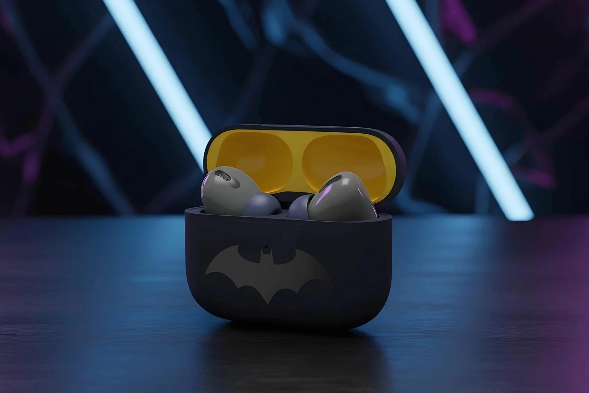 Kufje Moye Batman True Wireless, Bluetooth 5.4, USB-C, blu e errët, me kuti karikimi