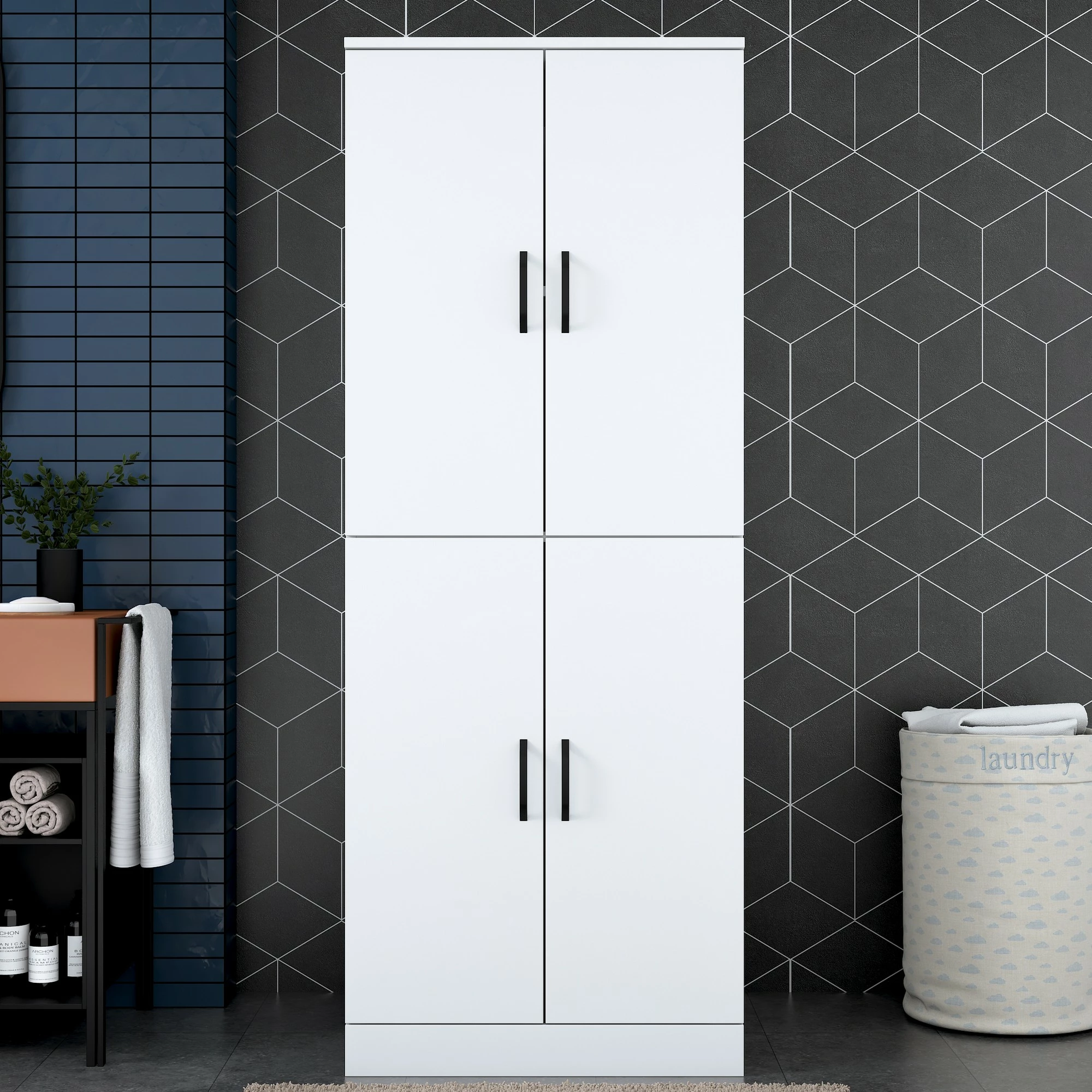 Dollap për lavatriçe, i bardhë, Hanah Home, KD109 - 3198