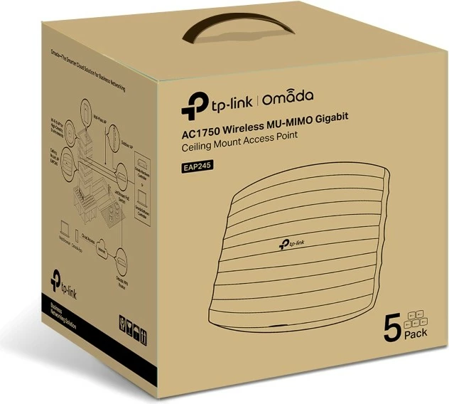 Access point TP-Link Omada EAP245 (5-pack), 1750 Mbps, dual band, PoE, i bardhë
