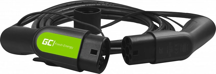 Kabllo karikimi për auto elektrike Green Cell Type 2–Type 2, 3.6kW 16A, 5m, e zezë