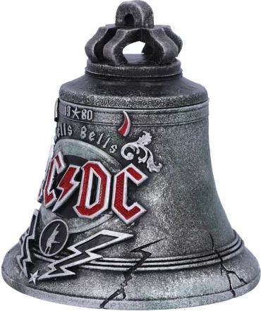 Kuti dekorative Nemesis Now AC/DC Hells Bells, resin, me hapësirë të fshehtë ruajtjeje, gri/zi