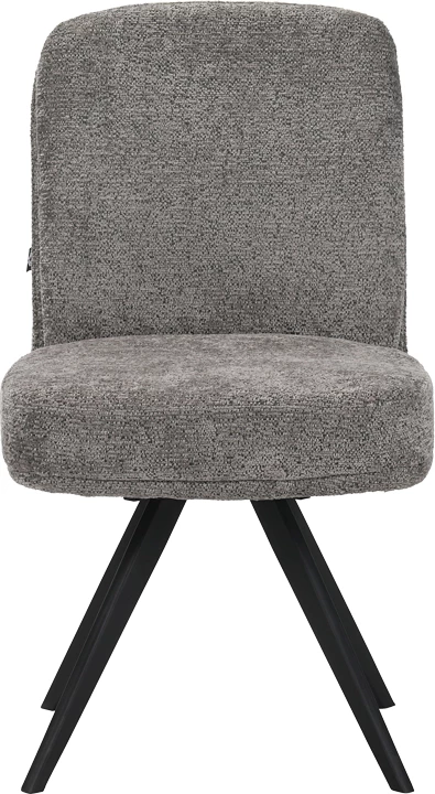 Karrige rrotulluese Novo, stof boucle antracit, këmbë metalike të zeza, 65.5x50x90cm, set prej 2 copash