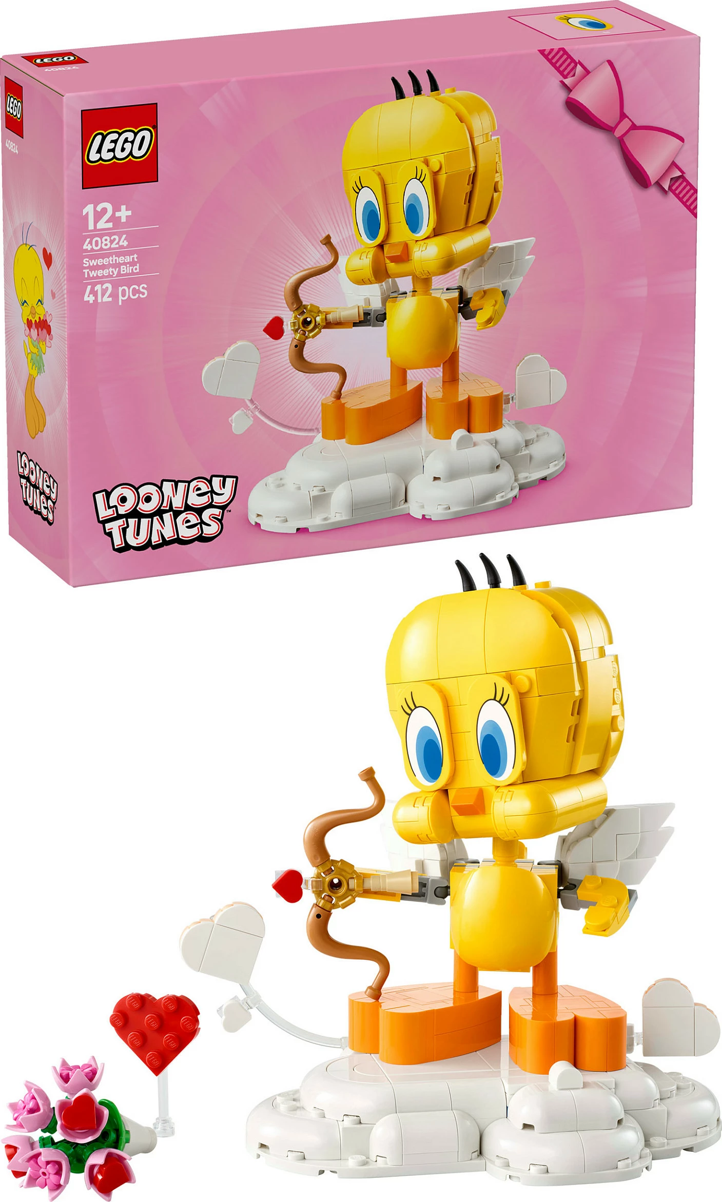Set ndërtimi LEGO Iconic Sweetheart Tweety Bird 40824, 412 pjesë, 12+, shumëngjyrësh