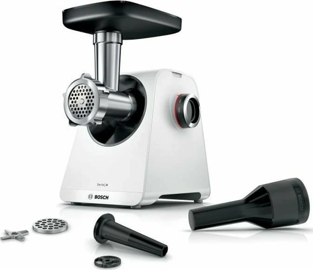 Grirëse mishi Bosch MFWS420W 1900 W 2.5 kg/min e bardhë, me aksesorë