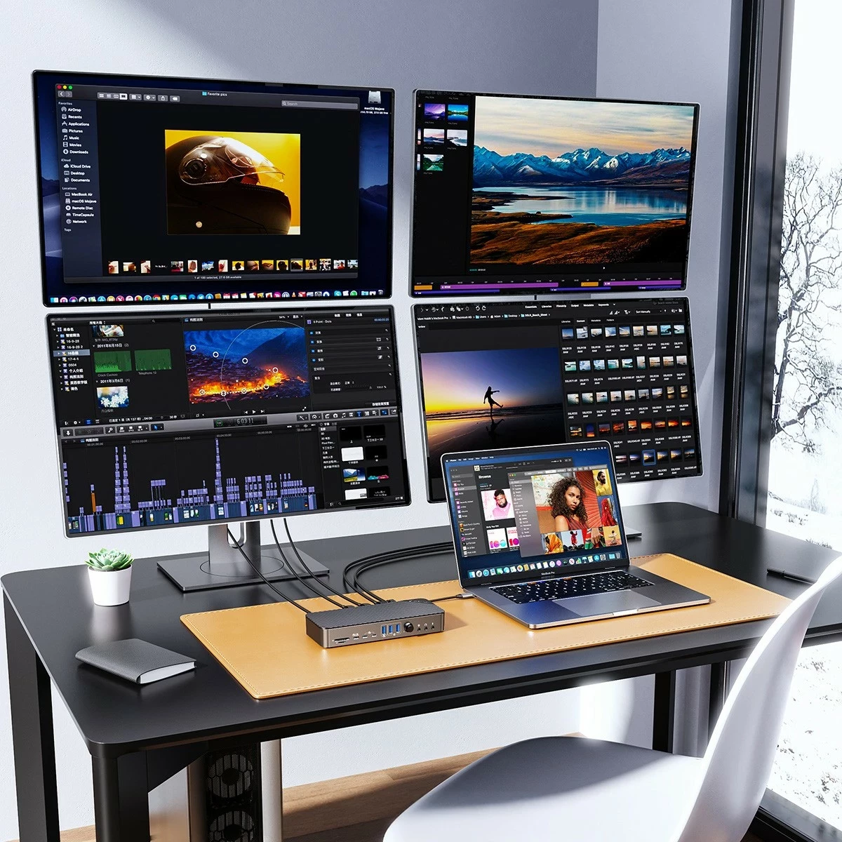 Stacion dokimi Orico USB-C DisplayLink, 10Gbps, 4x 4K@60Hz, PD 60W, i zi