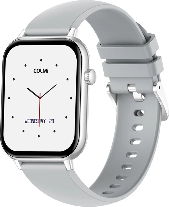 Smartwatch Colmi C28 1.93\" AMOLED, thirrje Bluetooth, AI Da GPT, 230 mAh, argjendtë
