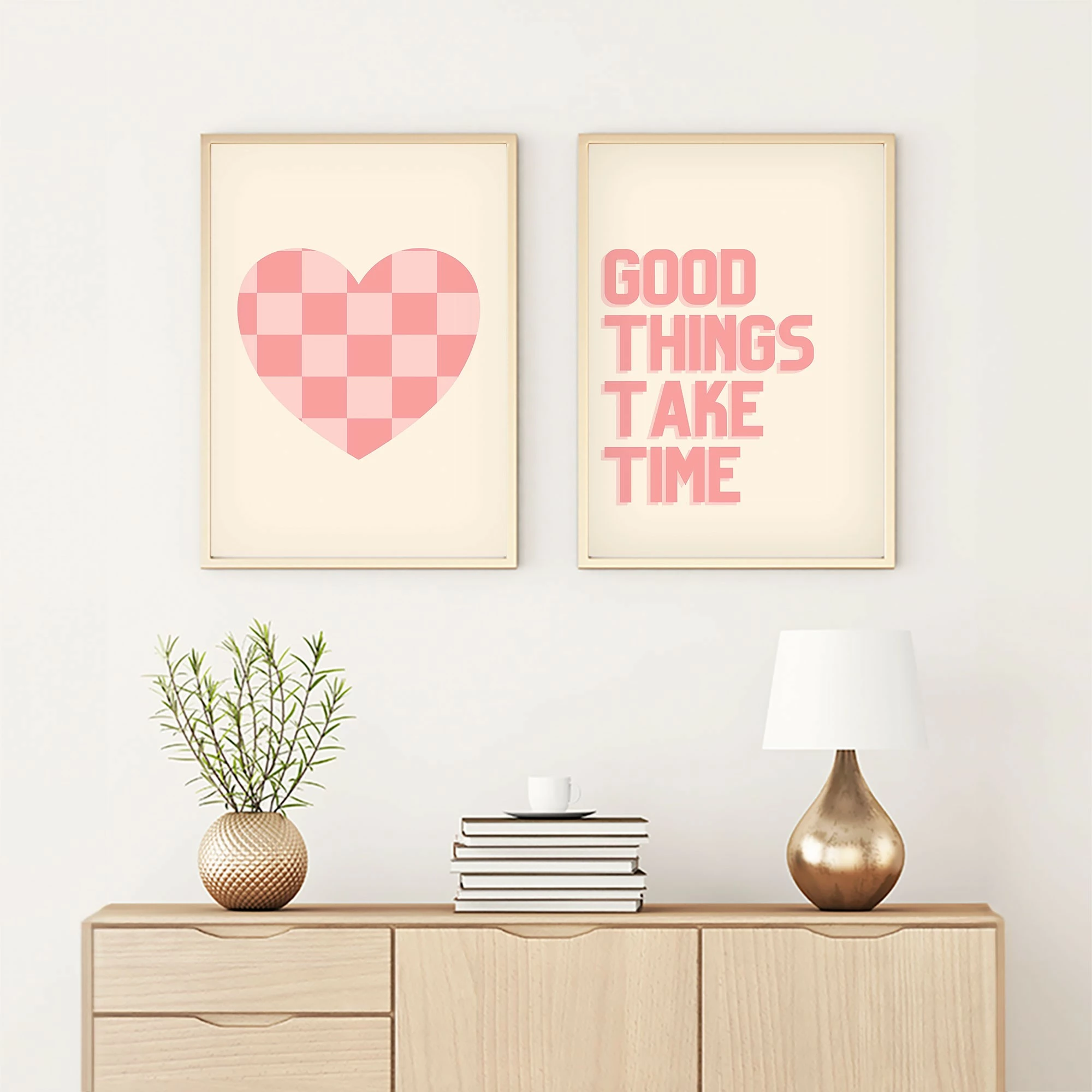 Pikturë dekorative me kornizë, MDF, 2 copë, Wallity, Huhu284, 50x70cm
