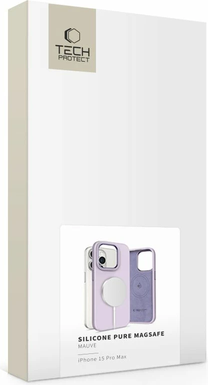 Mbështjellës Tech-Protect Silicone Pure MagSafe për iPhone 15 Pro Max, vjollcë