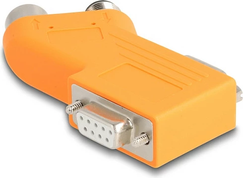 Splitter CAN bus DeLOCK D-Sub 9 në M12 5-pin A-coded, 35°, portokalli