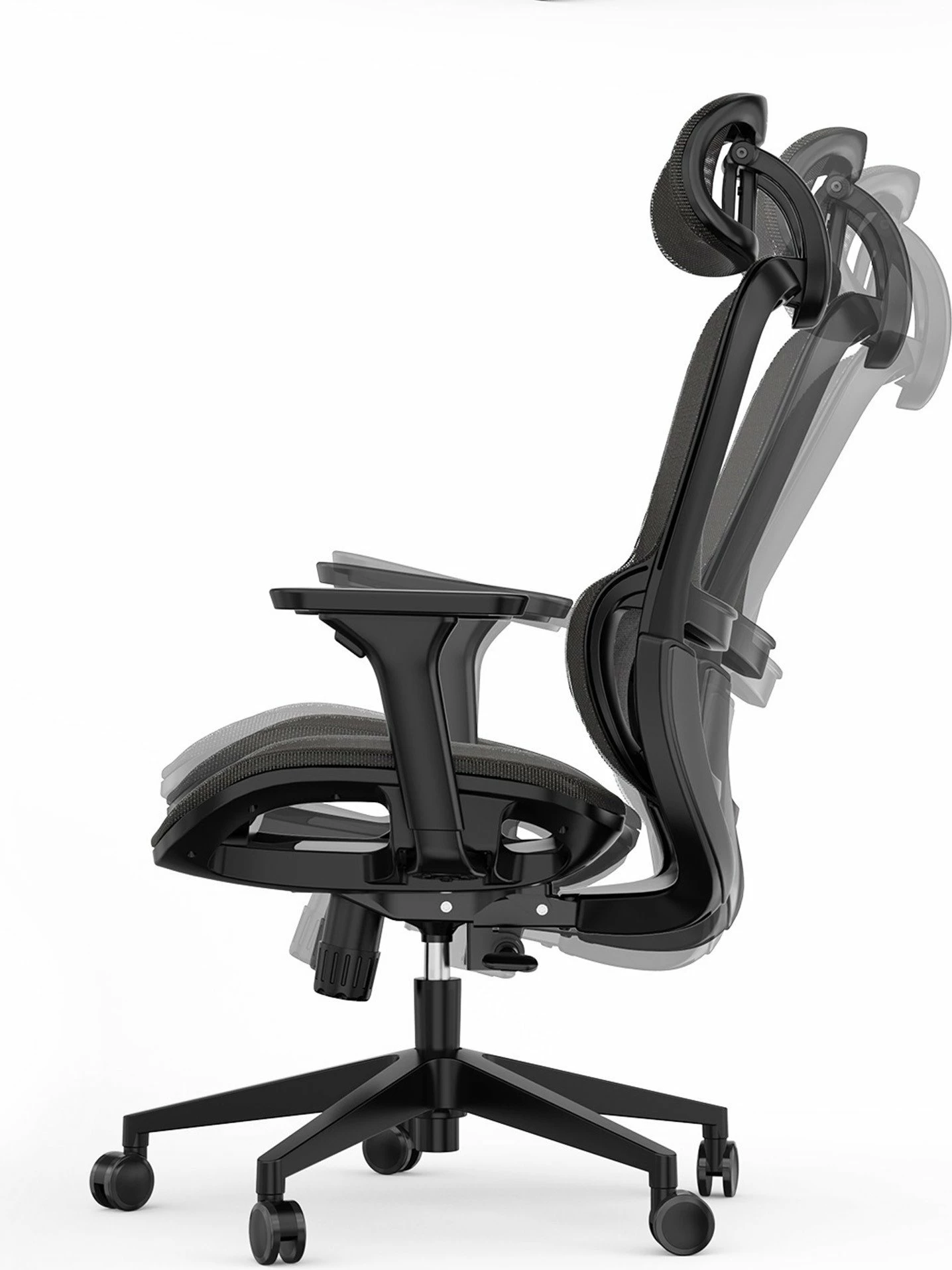 Karrige zyre SENSE7 Neyo, ergonomike me rrjetë, rregullim 43–52.5 cm, deri 140 kg, e zezë
