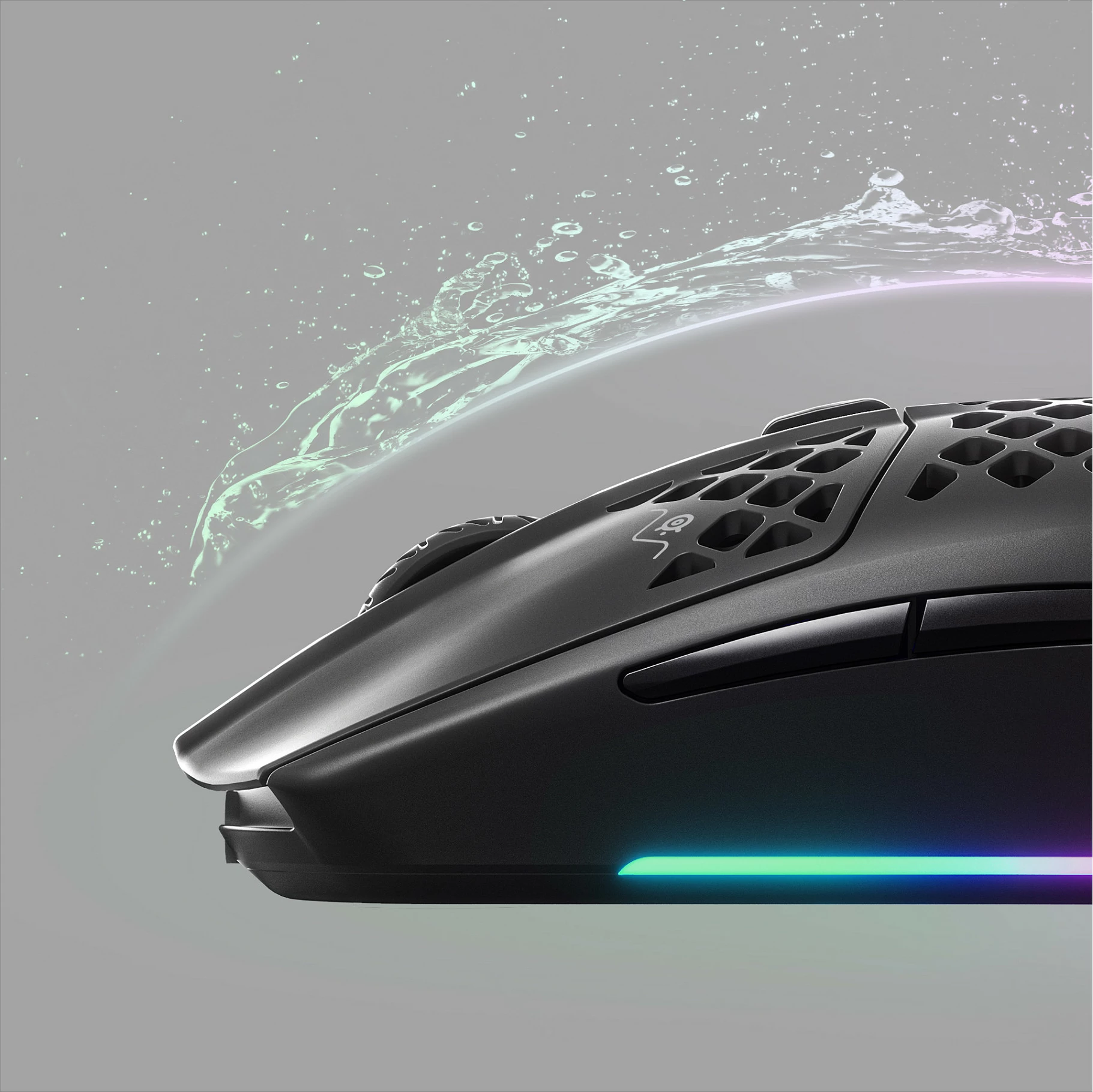 Maus gaming SteelSeries Aerox 3 Onyx 2022, 8500 DPI, RGB, IP54, i zi