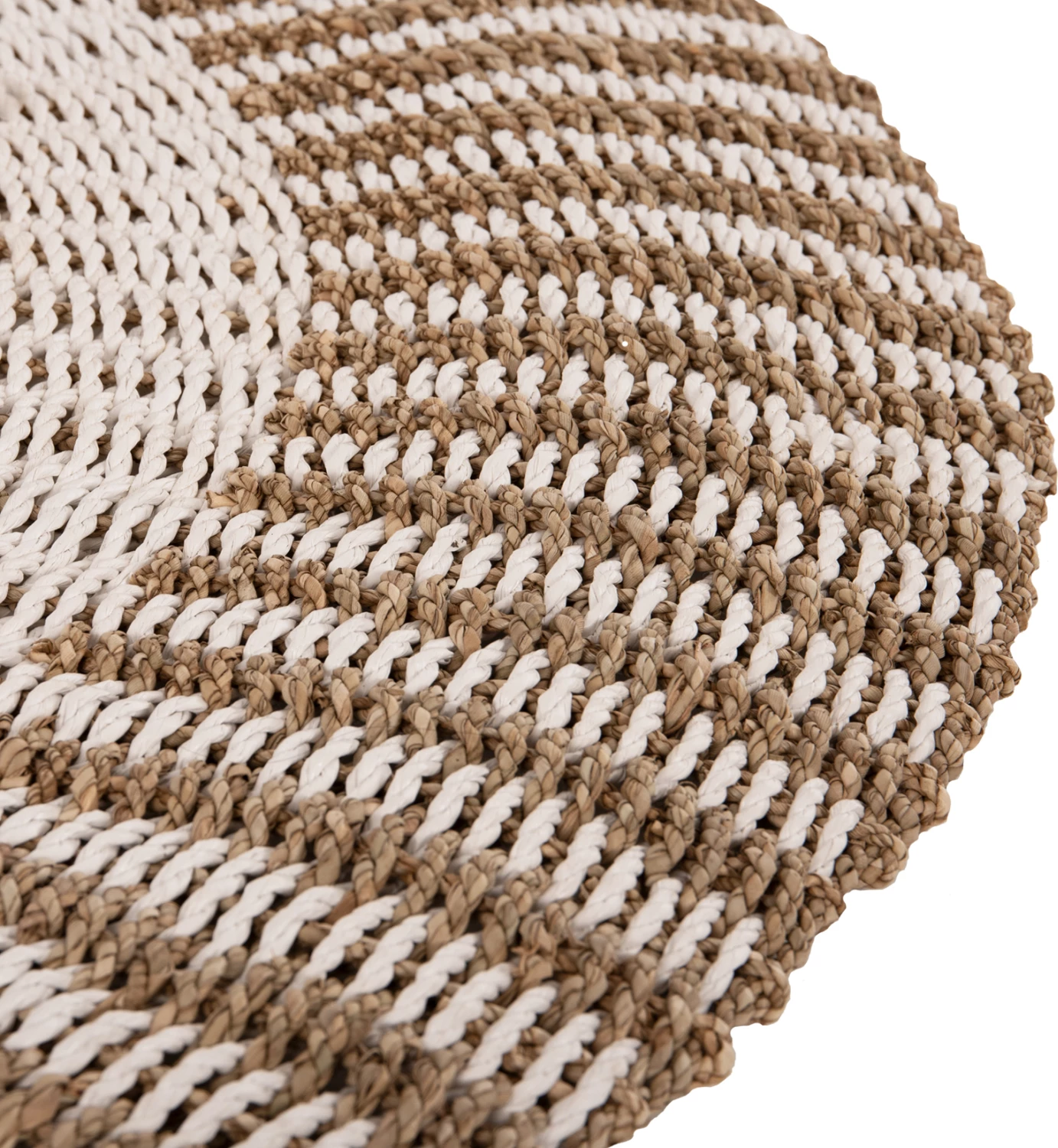 Tapet i rrumbullakët KIRKI, fibra natyrale bar deti, ngjyrë bardhë-natyrale, Φ120 cm