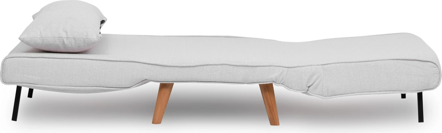 Krevat-karrige një vendi Atelier del Sofa, Folde Single, material teddy, e bardhë