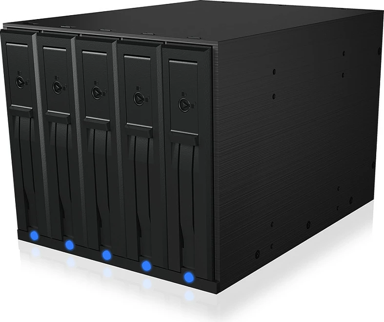 Backplane hot-swap për HDD ICY BOX IB-575SSK-12G, 5x3.5", SAS/SATA 12Gb/s, me kyç, e zezë