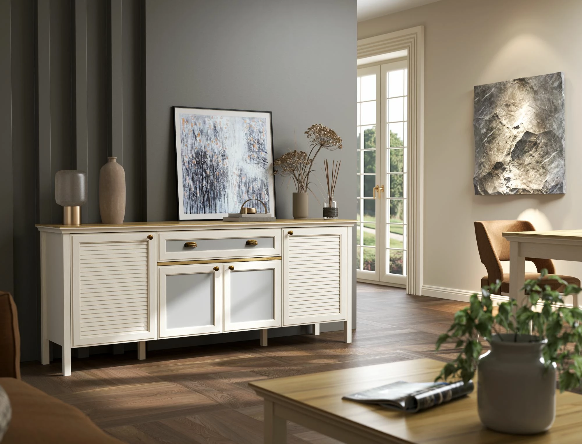 Konsol Skye Decor, FRN-21008, krem, lis, gri