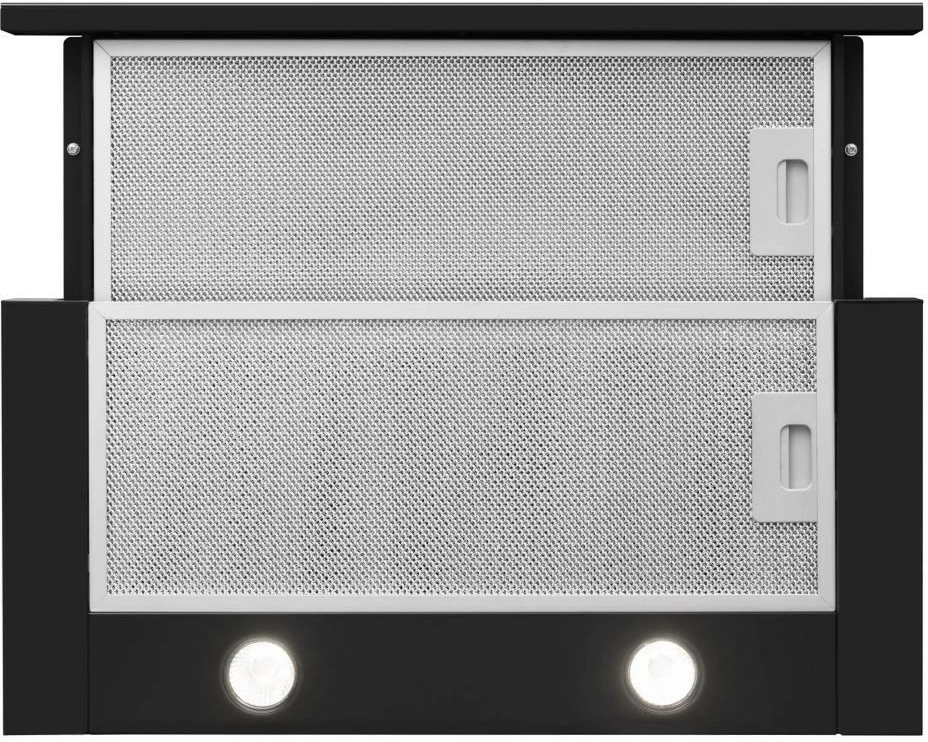 aspirator kuzhine Amica OTP6641BG 60 cm i inkaso, kontroll me prekje, 3 shpejtësi, rrjedhje maksimale 389 m³/h, LED, i zi