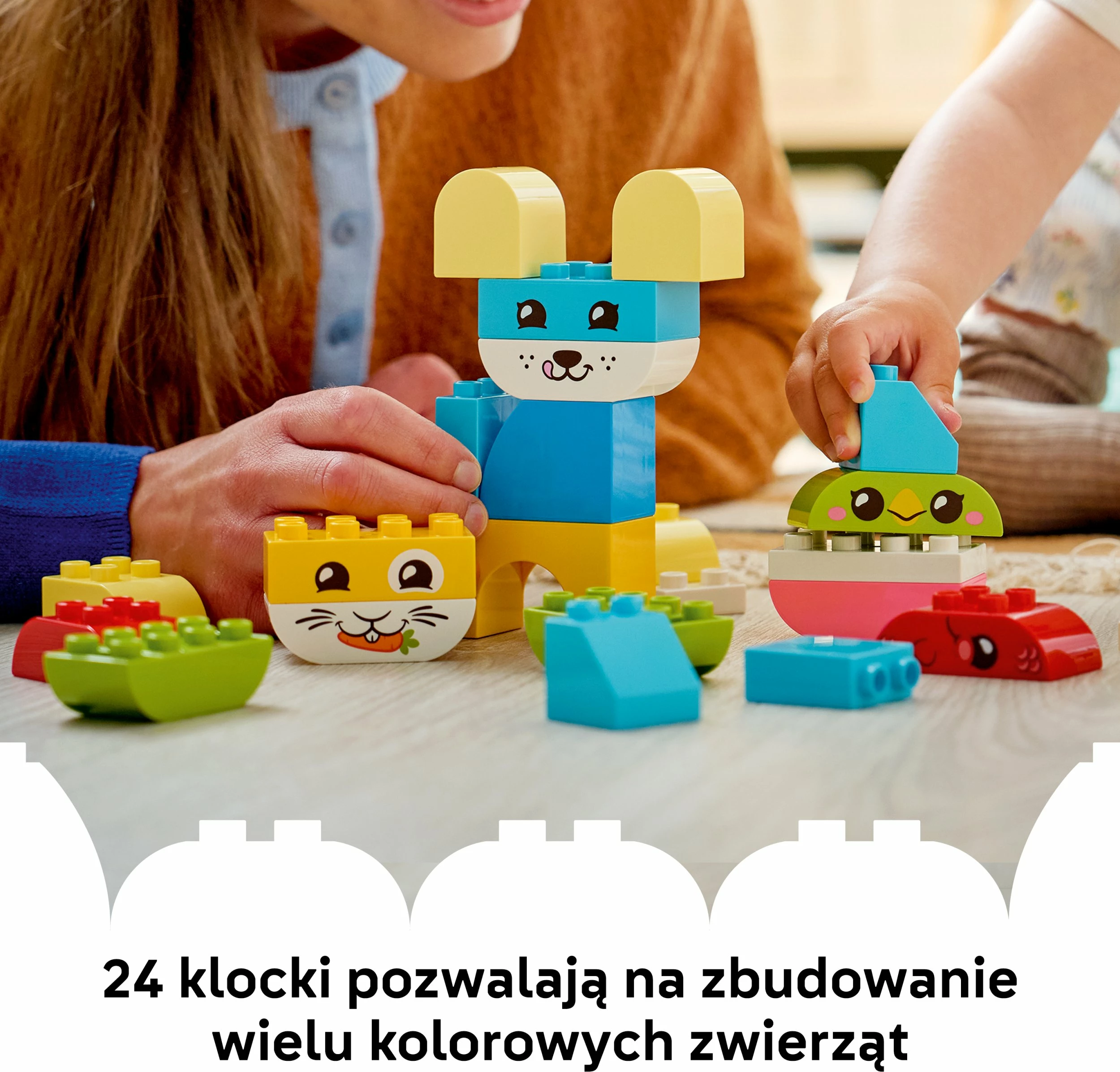 Set kubash LEGO DUPLO Creative Animals 3-në-1 10477, 24 copë