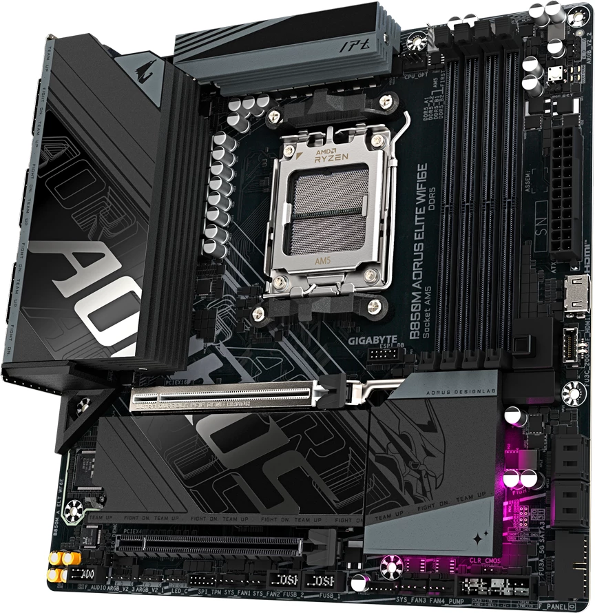 Pllakë amë GIGABYTE B850M AORUS ELITE WIFI6E, AM5, mATX, 4x DDR5