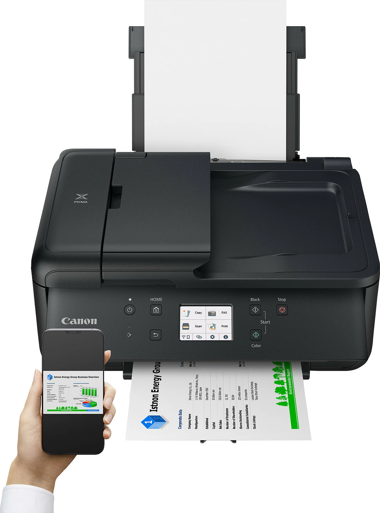 Printer multifunksional Canon PIXMA TR7650, Wi‑Fi, USB, duplex, ADF, i zi