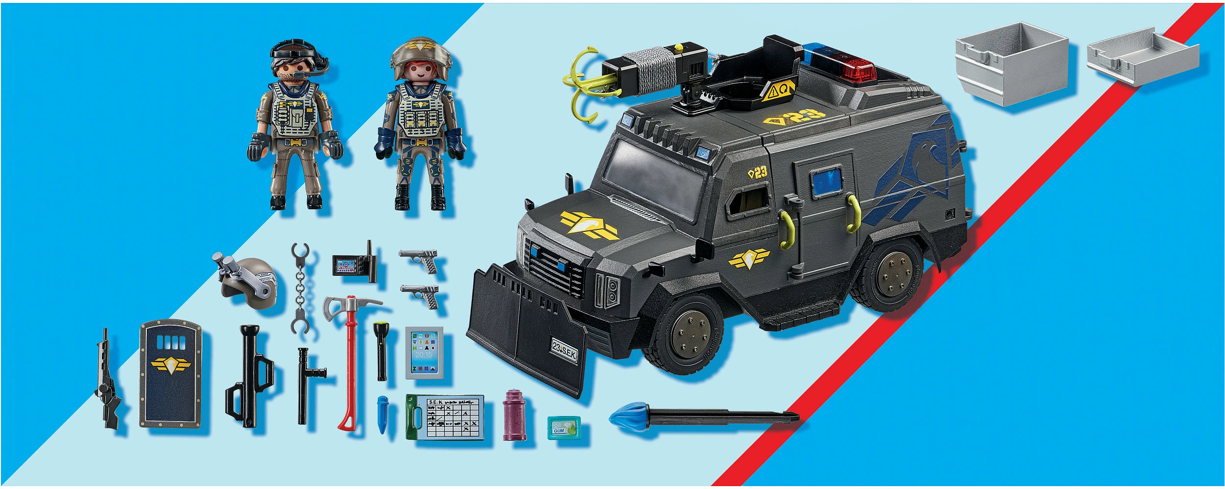 Set lodër Playmobil City Action SWAT 71144, automjet terreni, 37 pjesë, shumëngjyrësh
