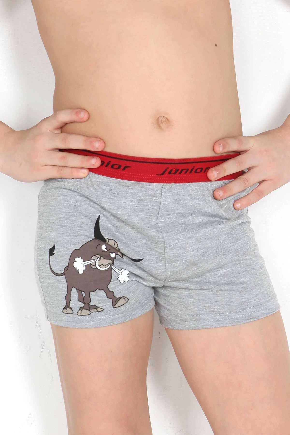 Bokserka për djem, gri e kuqe, Jumeon, 7/8 vjeç, 001-044001
