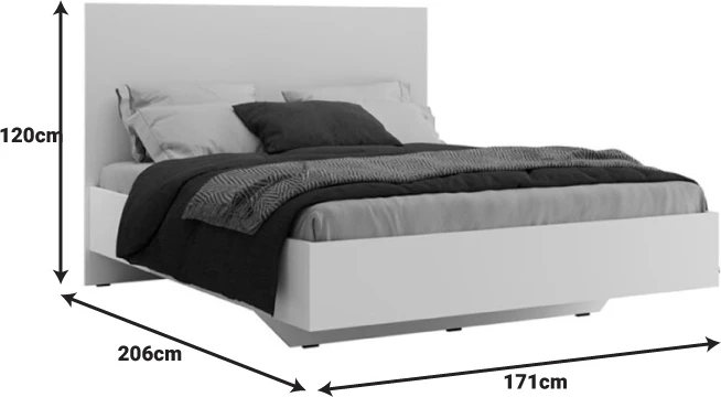 Krevat dopio Oryana, ngjyrë diamont e bardhë, 160x200cm