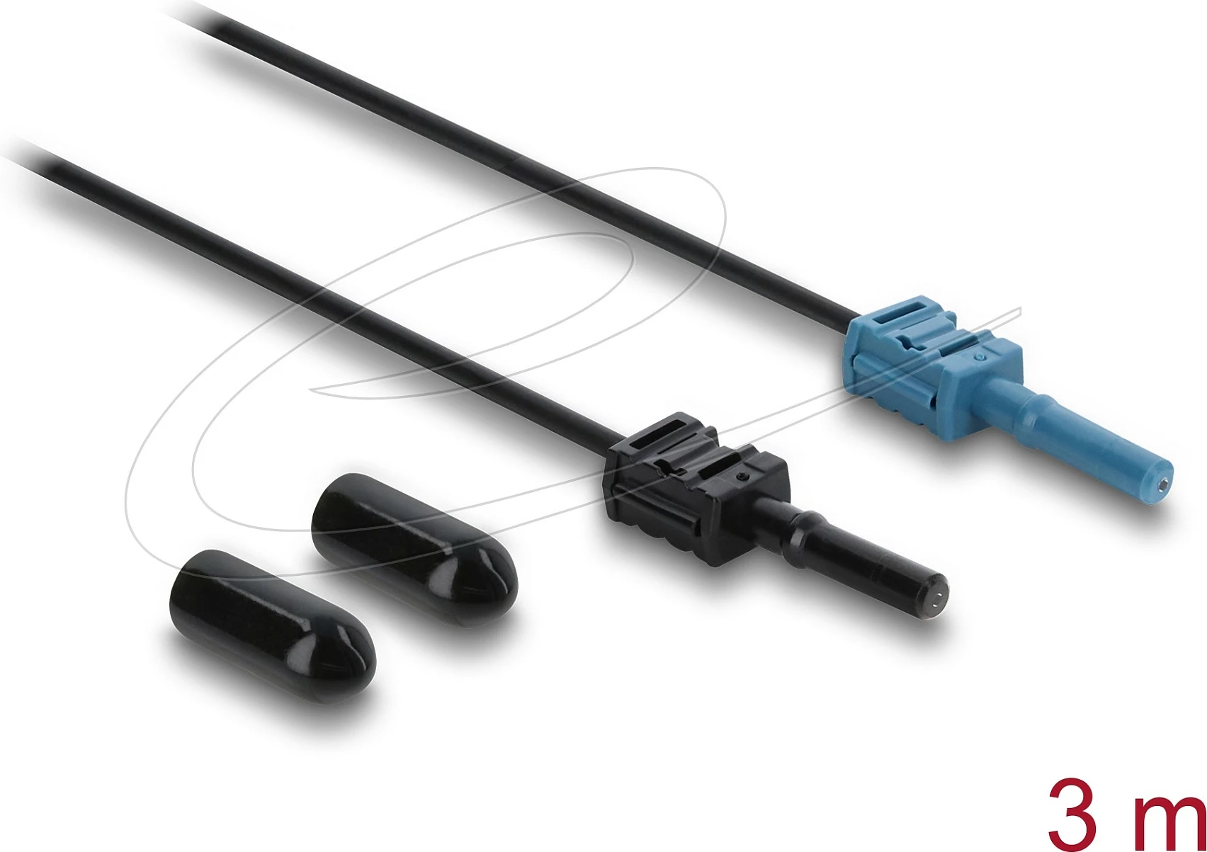 Kabllo fibër optike DeLOCK HFBR 4531-4533Z, ST-ST, 3 m, duplex, e zezë/kaltër