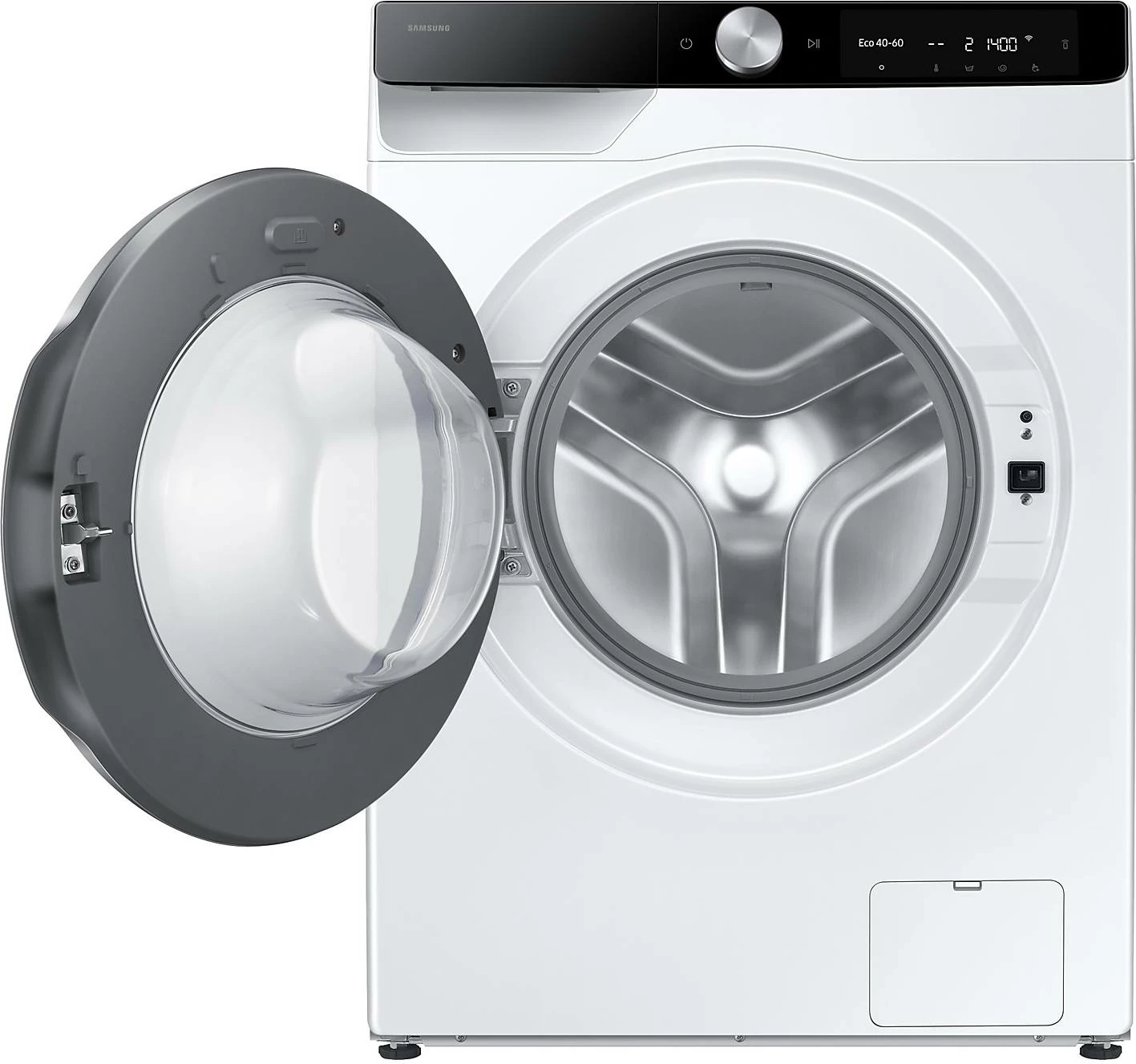 Makinë larëse Samsung WW90DG6G94LKU4, 9 kg, 1400 rpm, klasa energjike A, AI Ecobubble dhe AI Wash, Auto Dispense, Wi‑Fi SmartThings, e bardhë/derë e zezë