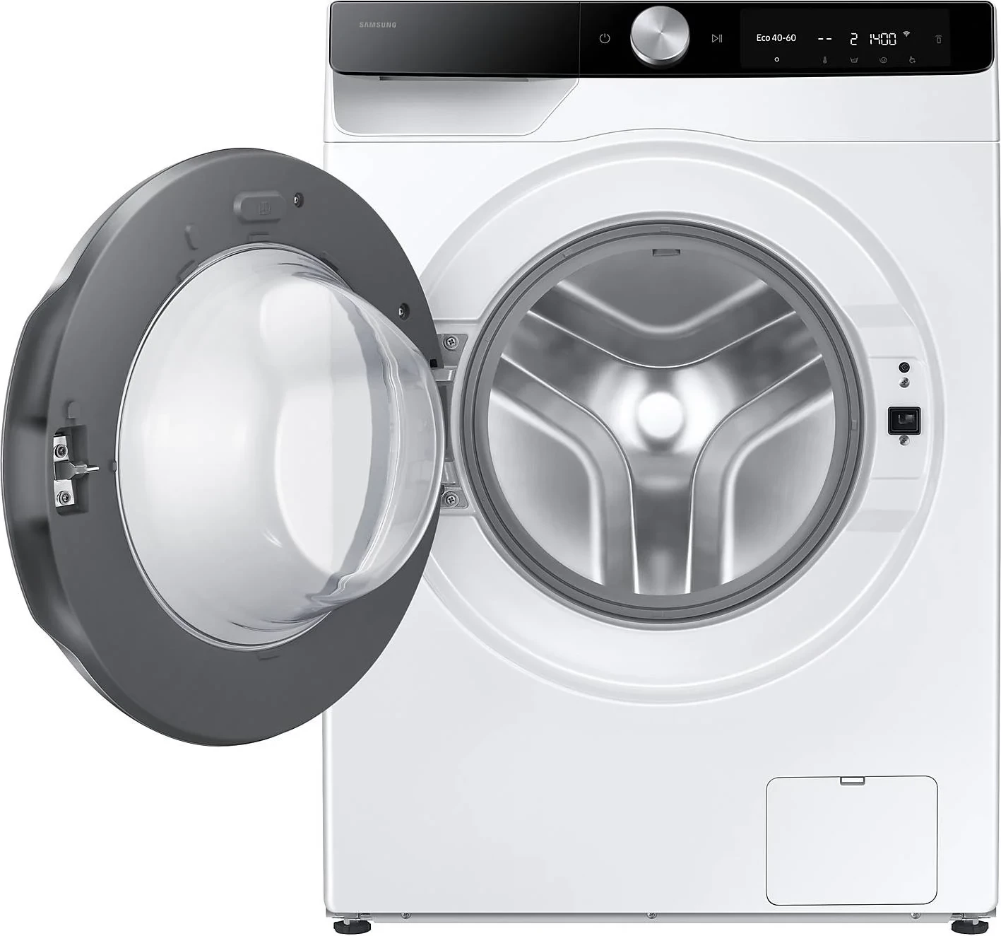 Makinë larëse Samsung WW90DG6G94LKU4, 9 kg, 1400 rpm, klasa energjike A, AI Ecobubble dhe AI Wash, Auto Dispense, Wi‑Fi SmartThings, e bardhë/derë e zezë