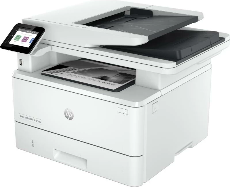 Printer multifunksional, HP, LaserJet Pro MFP 4102dw (2Z622F#B19), laser mono, 38–42 ppm, Wi‑Fi/Gigabit LAN, Legal, bardhë e zi