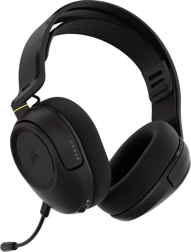 Kufje gaming CORSAIR HS35 V3 Wireless, over-ear, Dolby Atmos, 30 orë bateri, mikrofon i heqshëm, të zeza