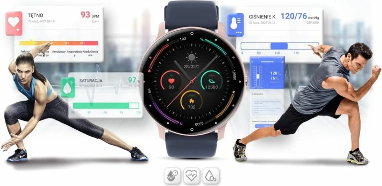 Smartwatch Gravity për femra, rozë dhe kaltër