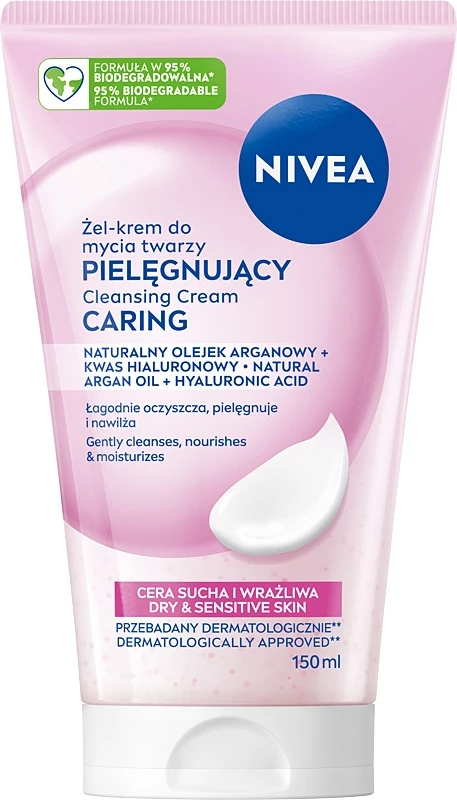 Gel-krem pastrues fytyre për femra Nivea Nourishing, 150ml