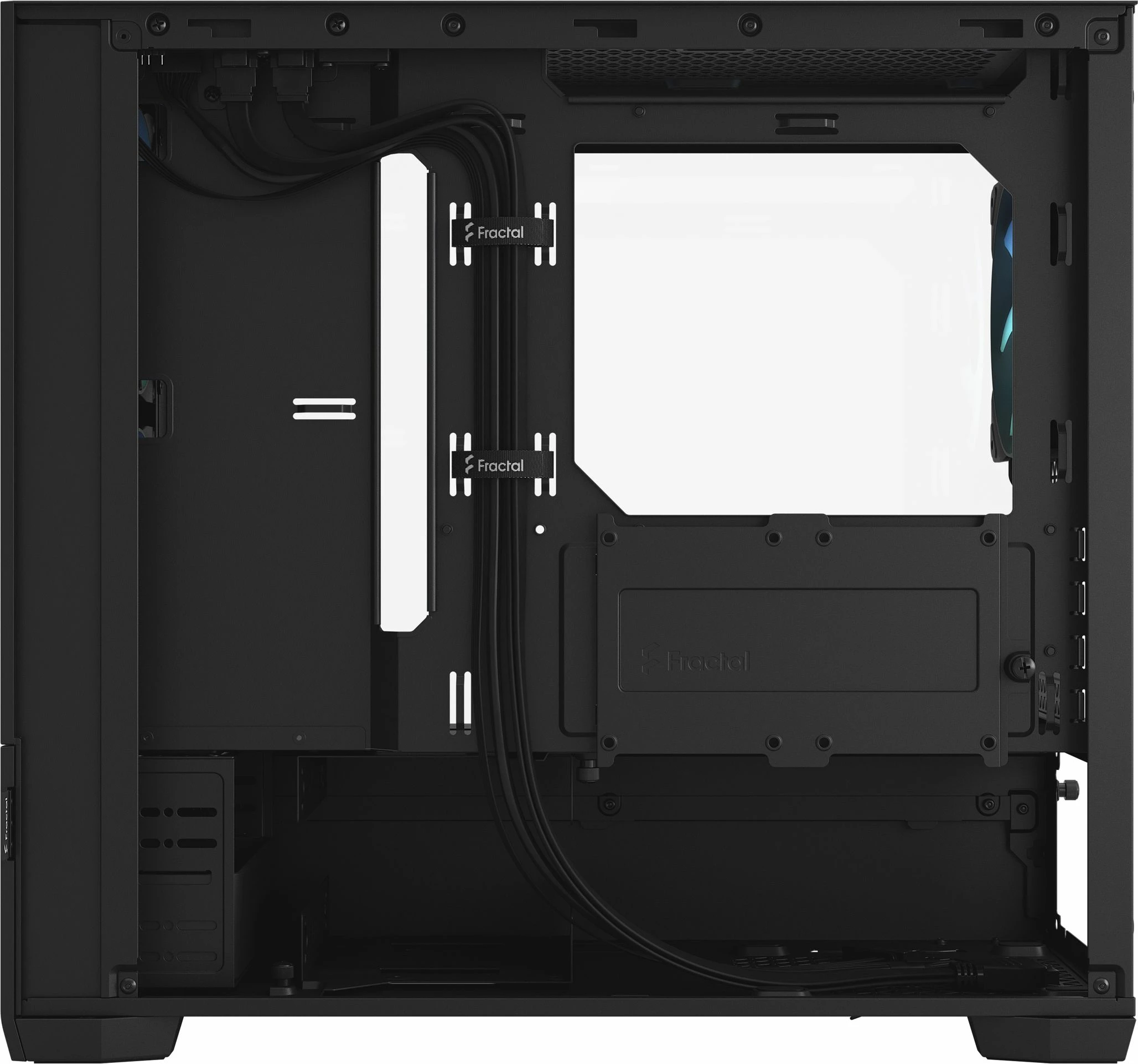 Kasë Fractal Design Pop Mini Air RGB FD-C-POR1M-06, Mini Tower, Micro-ATX/Mini-ITX, 3x120mm RGB, me dritare, e zezë