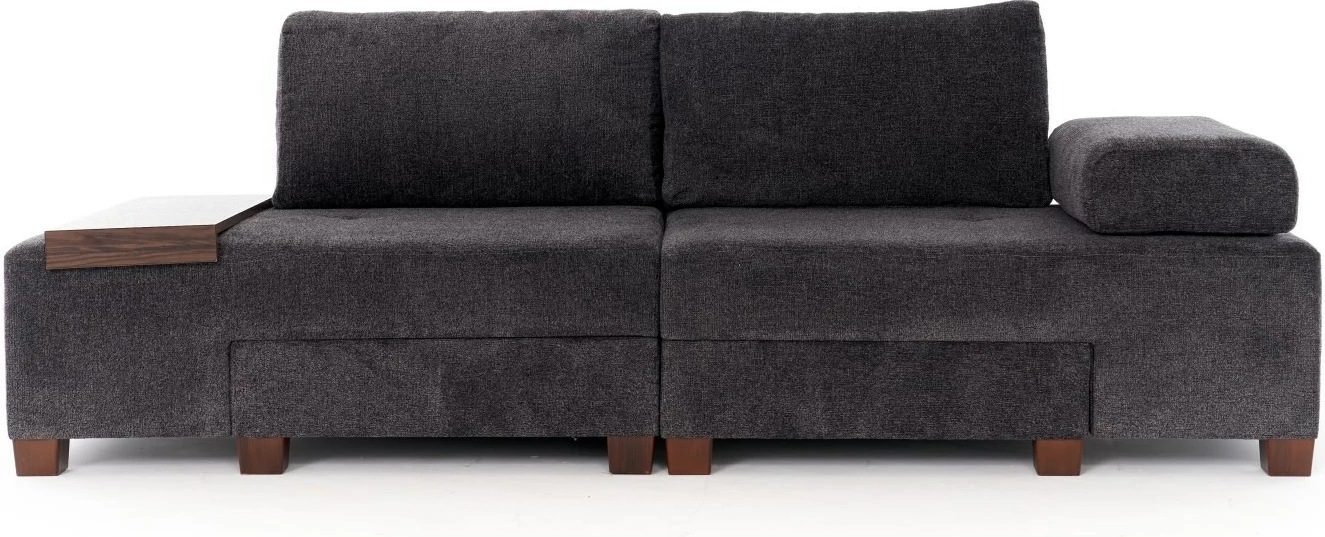 Krevat-sofá treshe, Atelier del Sofa, pëlhurë Perenna Chenille, antracit
