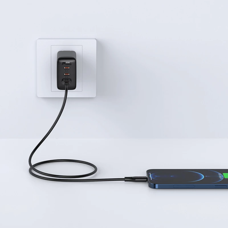 Kabllo Acefast C3-02, USB në Lightning, 1.2m, 2.4A, e zezë