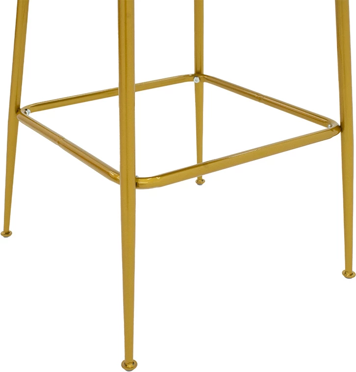 Karrige për bar Impel, këmbë metalike të arta-velvet e zezë