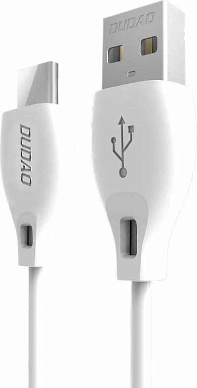 Kabllo Dudao L4T, USB në Type-C, 2m, 2.1A, e bardhë