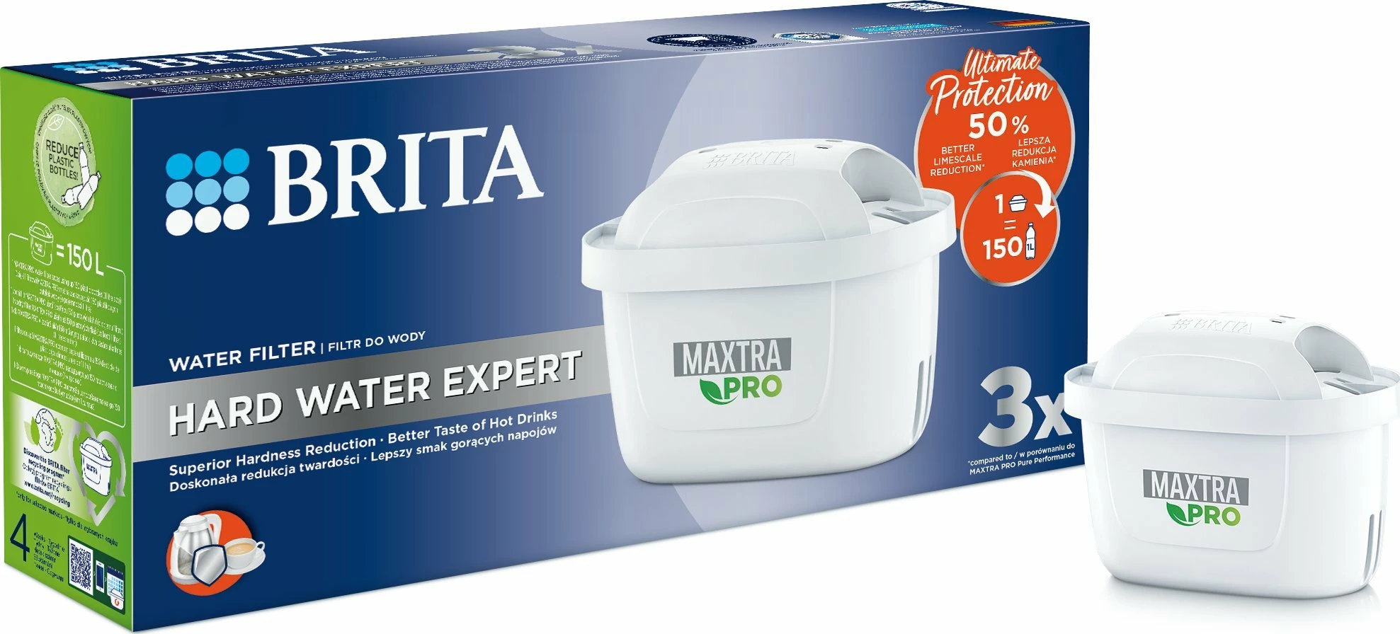 Kartushë filtri uji Brita MAXTRA PRO Hard Water Expert 150 L, set 3 copë