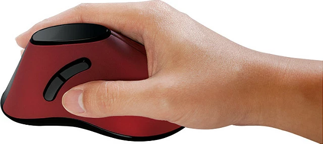 Maus LogiLink vertikal ergonomik 2.4G, 5 butona, bordeaux e kuqe