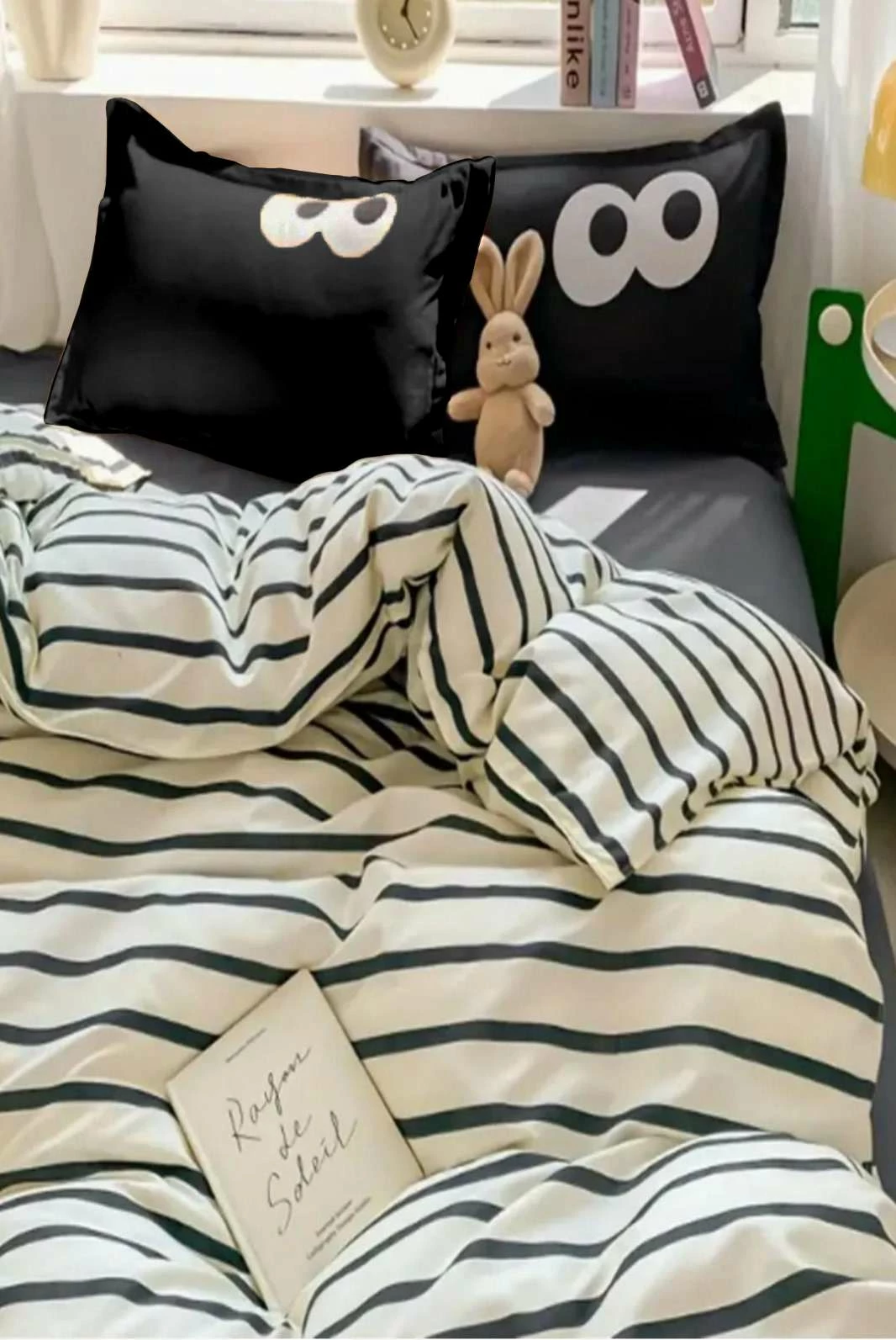 Set mbulesë për jorgan dopio Funny, ngjyrë e zezë, L'essentiel
